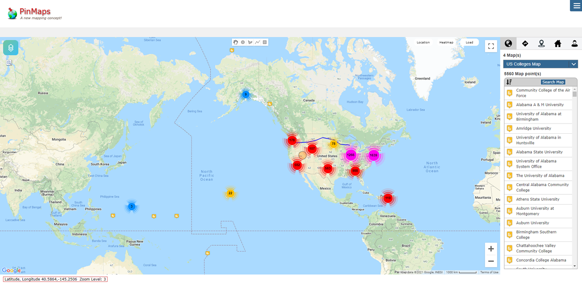 Formul Demonstrace St edn Pokro il World Map Pinpoint Locations 